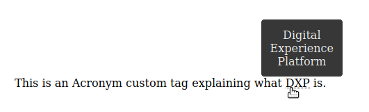 Acronym custom tag