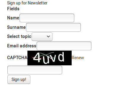 Newsletter Form Block