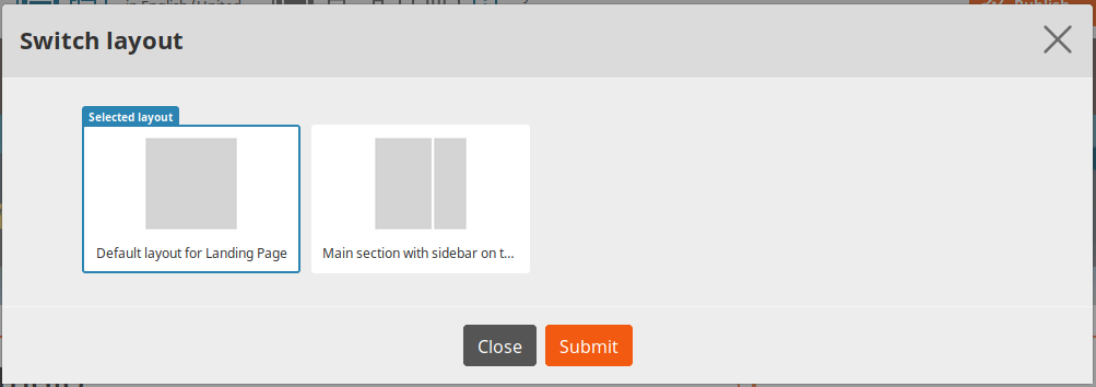 Select layout window