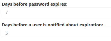 Password expiry settings