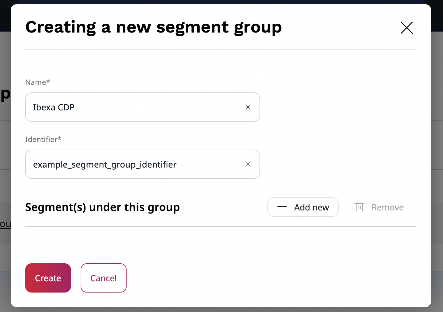 Creating a new segment group