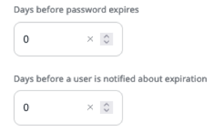 Password expiry settings