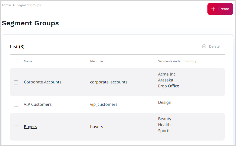 Segment Groups