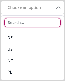 Drop-down expanded state