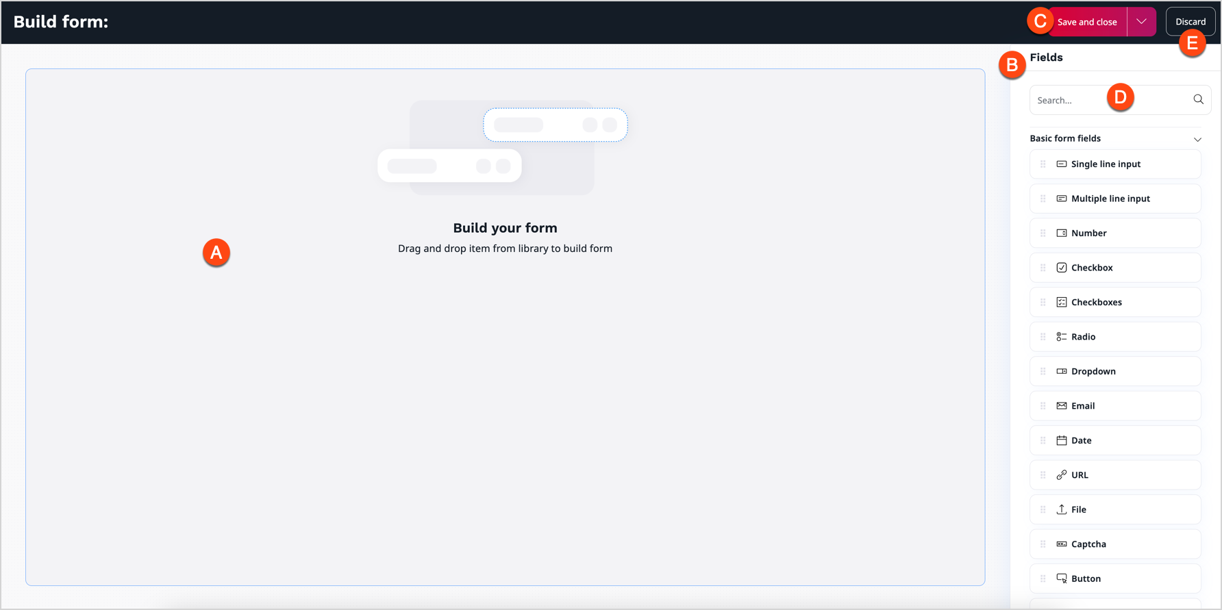 Form Builder interface