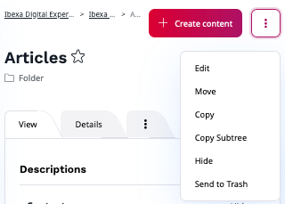 Content organization operations