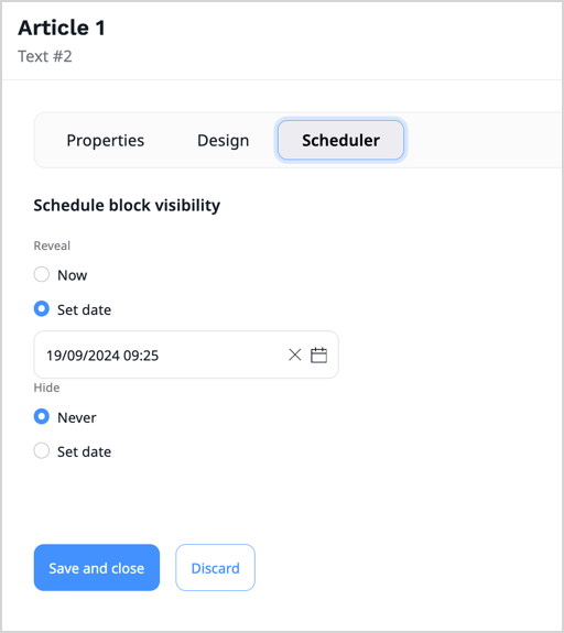 Scheduler tab