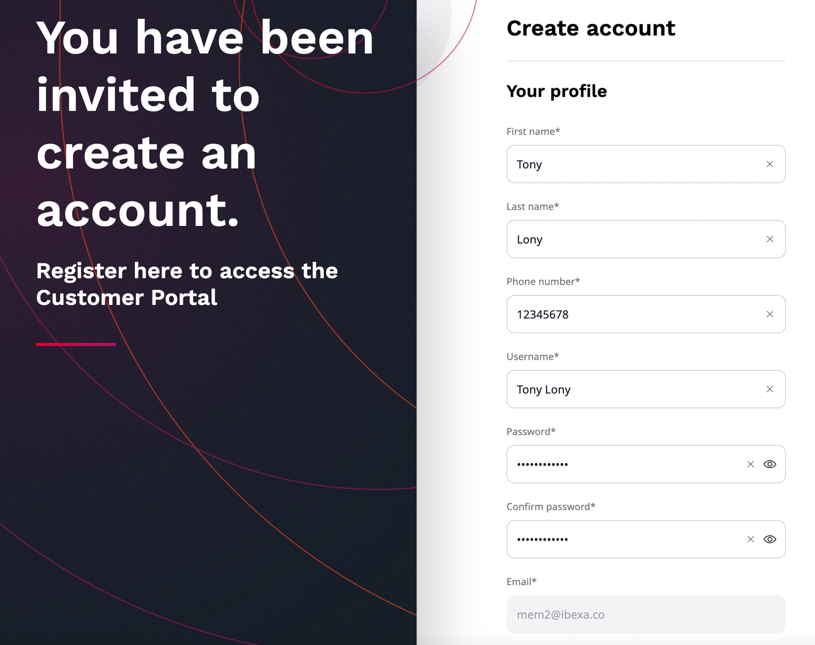 Create account