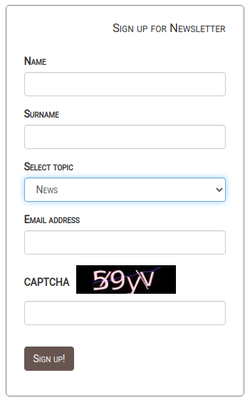 Newsletter Form Block