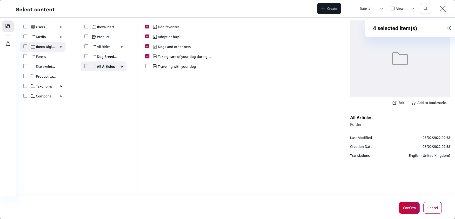 Selecting Articles for the Schedule Block