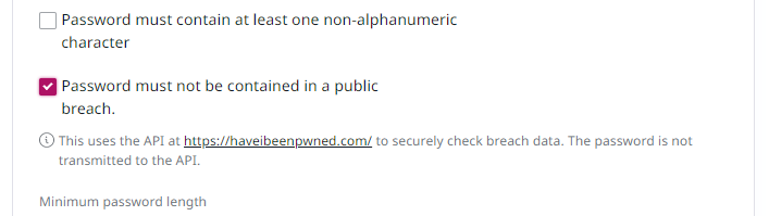 Protection against using breached passwords