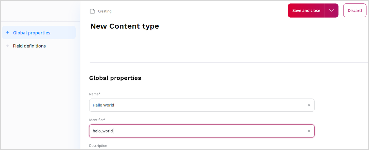 Creating new content type