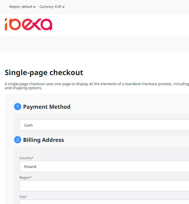 One page checkout