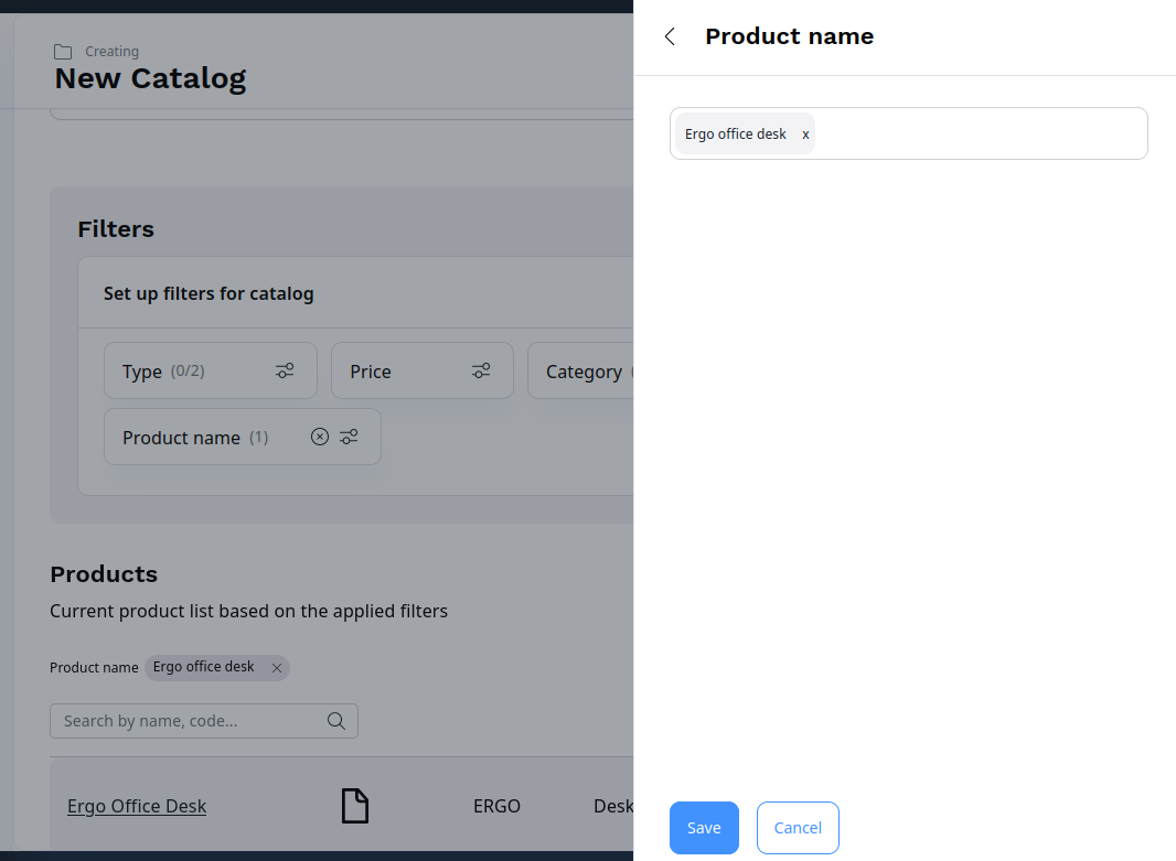 Custom Product Name catalog filter