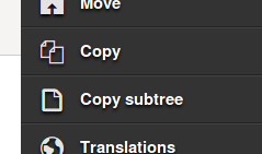 Copy subtree option in the menu