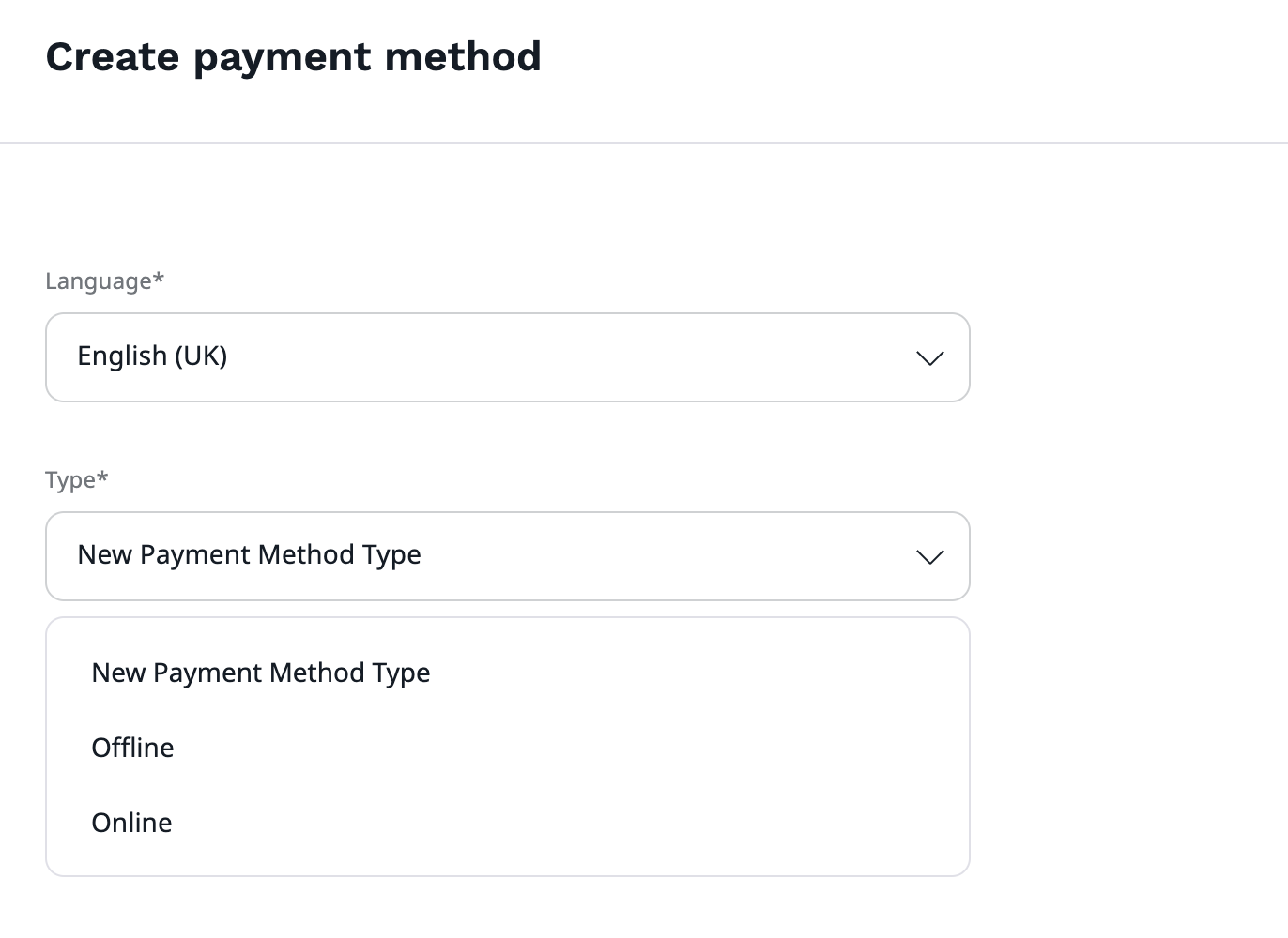 New payment method type