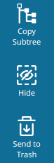 Icon for hiding content