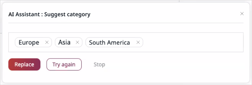 Taxonomy entries suggested by the AI Assistant Taxonomy entries suggested by the AI Assistant