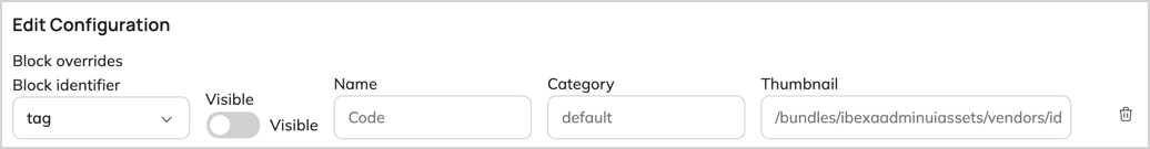 Code block type (tag) made unavailable Screenshot of tag block made unavailable
