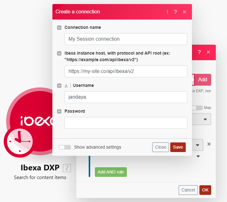 Creating a new connection to Ibexa DXP