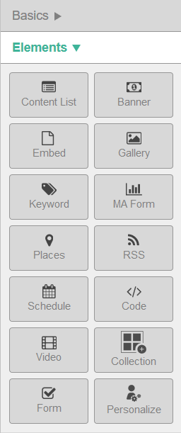 Elements menu