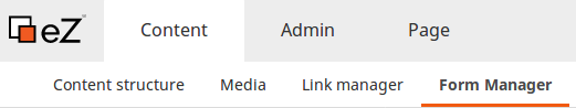 Top bar with Form builder