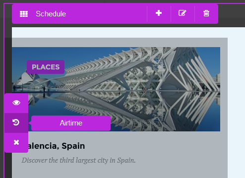 Schedule block slot settings