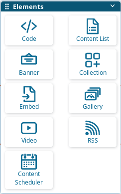 Elements menu