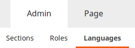 Language button in the Admin Panel