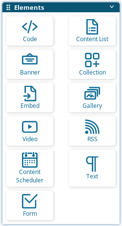 Elements menu
