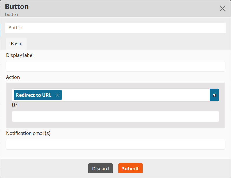 Options of a Form submission button