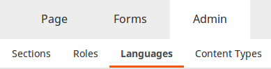 Language button in the Admin Panel
