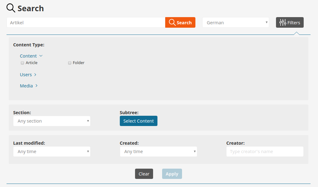 Filtered Search