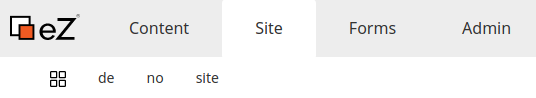 Top bar with list of siteaccesses