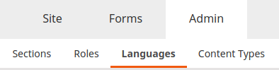 Language button in the Admin Panel