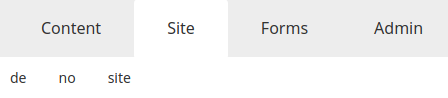 Top bar with list of siteaccesses