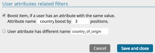 Boost filter settings