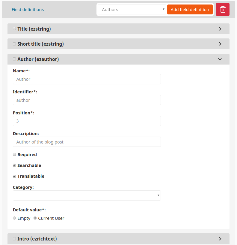 Adding and removing Fields