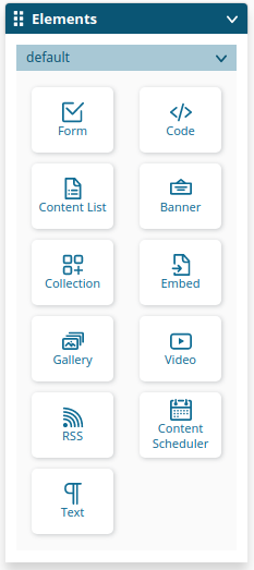 Elements menu