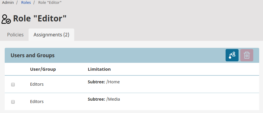 Users assigned to Role