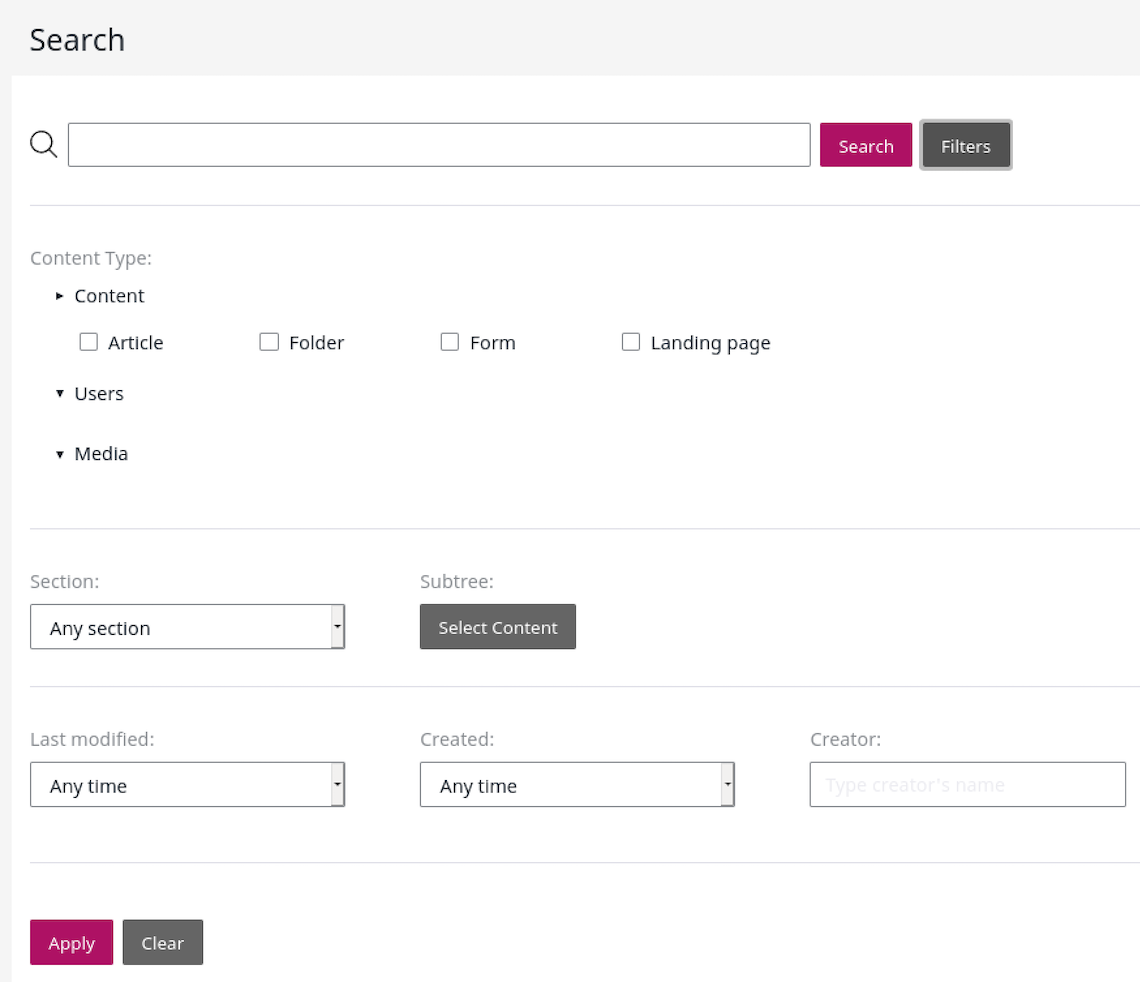 Filtered Search
