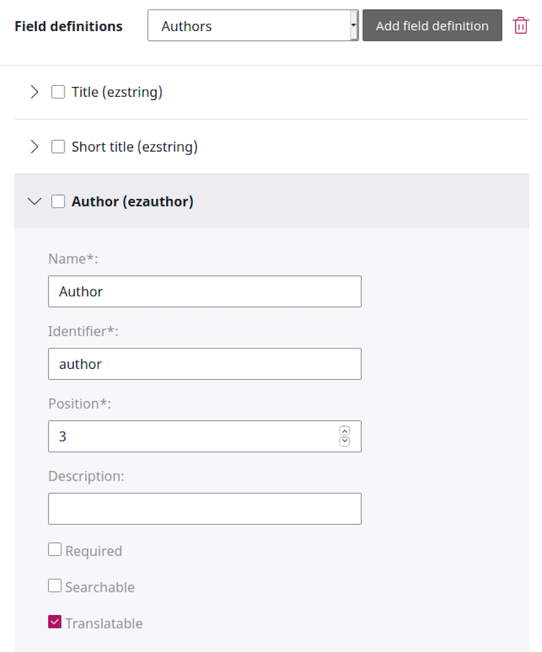 Adding and removing Fields