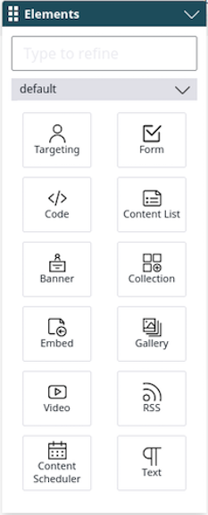 Elements menu