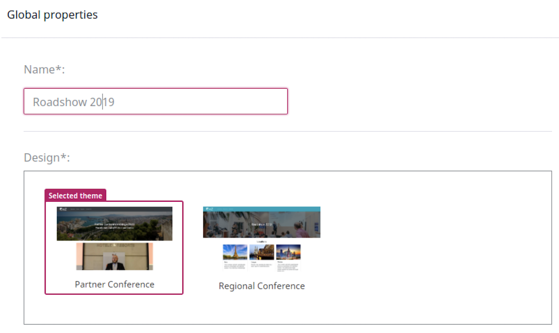 Create a new site step one