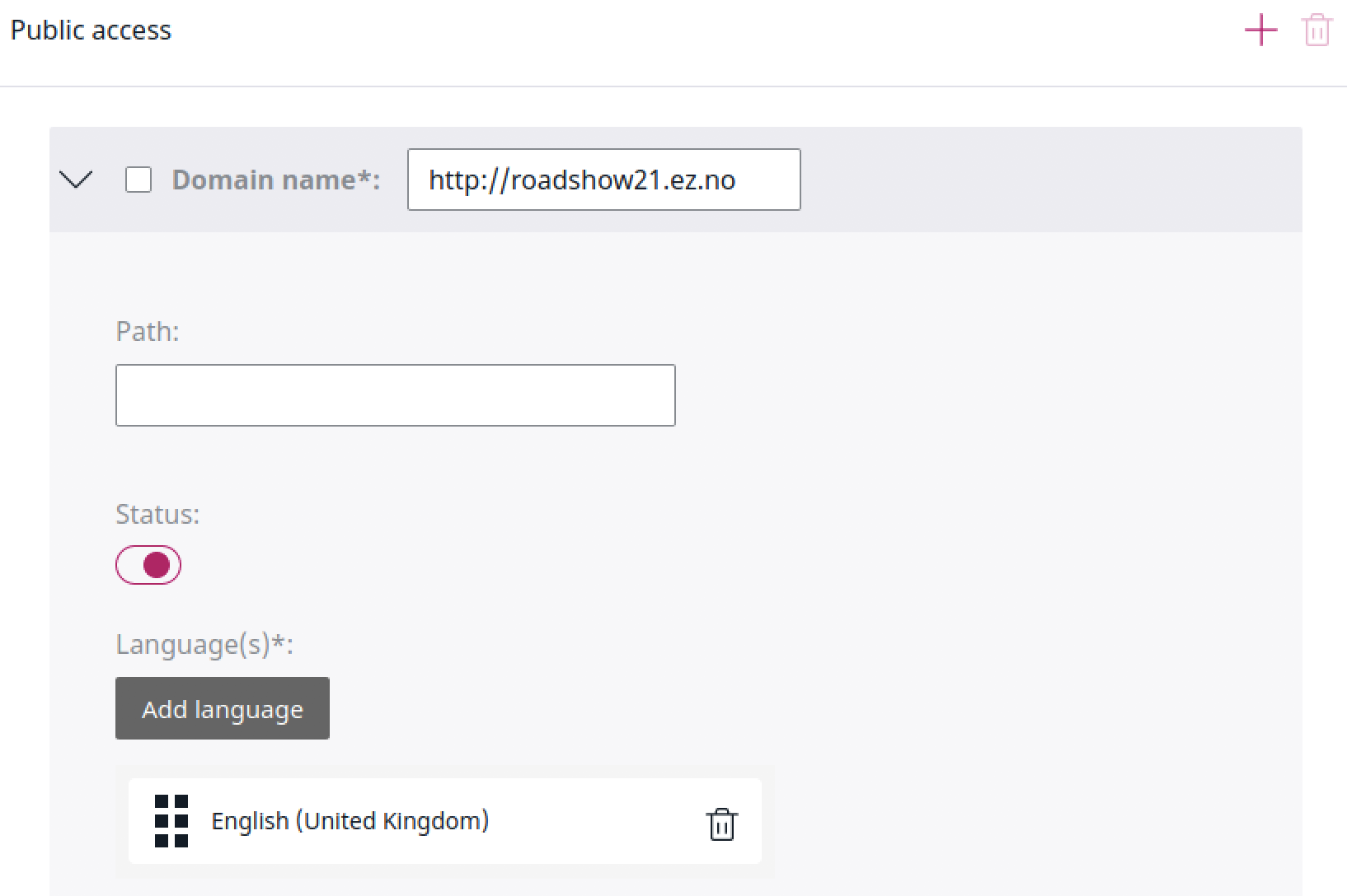 Create a new site step two