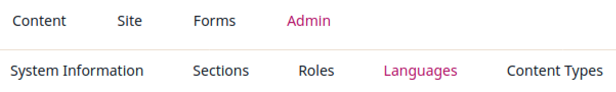 Language button in the Admin Panel