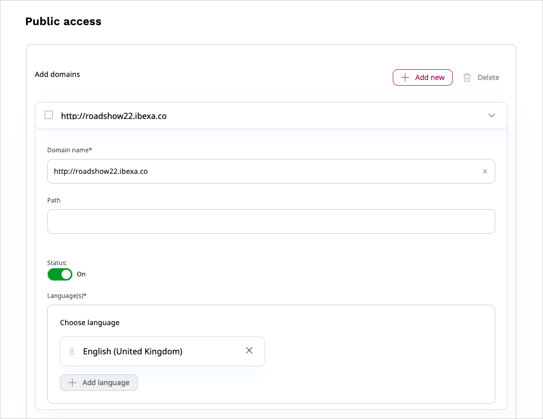 Create a new site step two