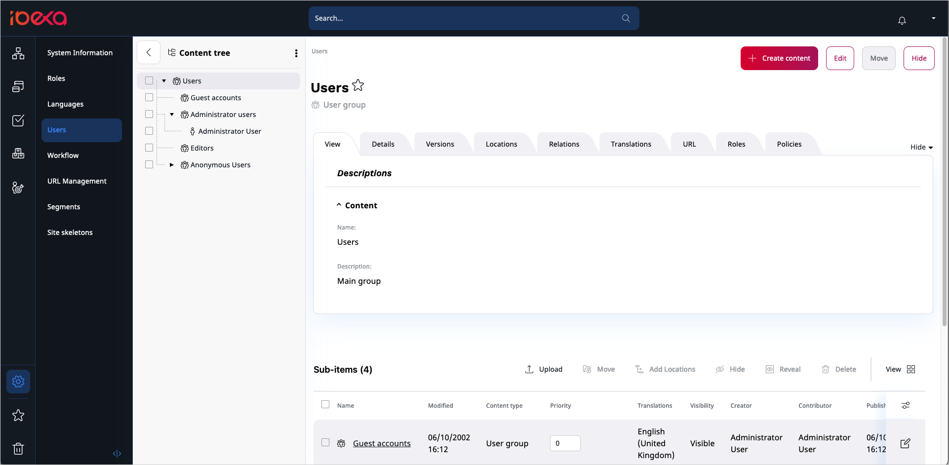 User list