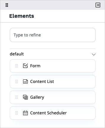Elements menu