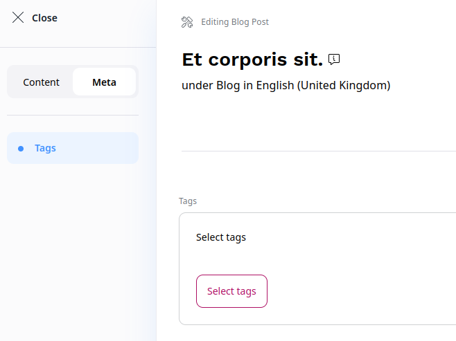 Selecting Taxonomy Entries